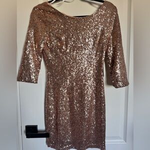 Lulu’s Rose Gold Sequin Dress Size Small